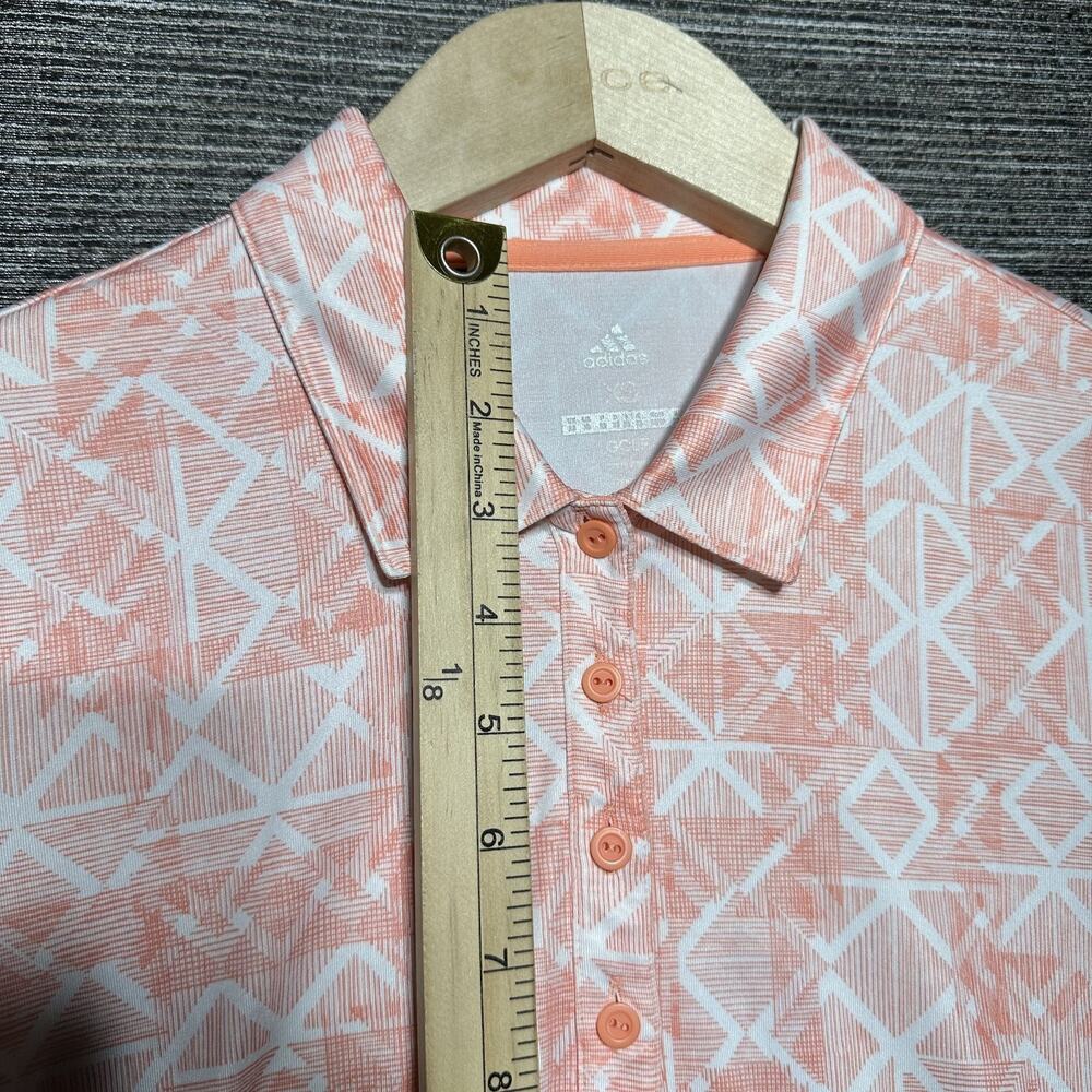 Adidas Golf Polo Shirt Women's XS Orange Geometric Long Sleeve CW0565 - Picture 7 of 13